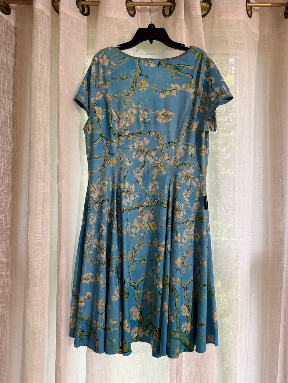 Blackmilk Blue Floral Fit-and-Flare Reversible Van Gogh Dress - Picture 2 of 3